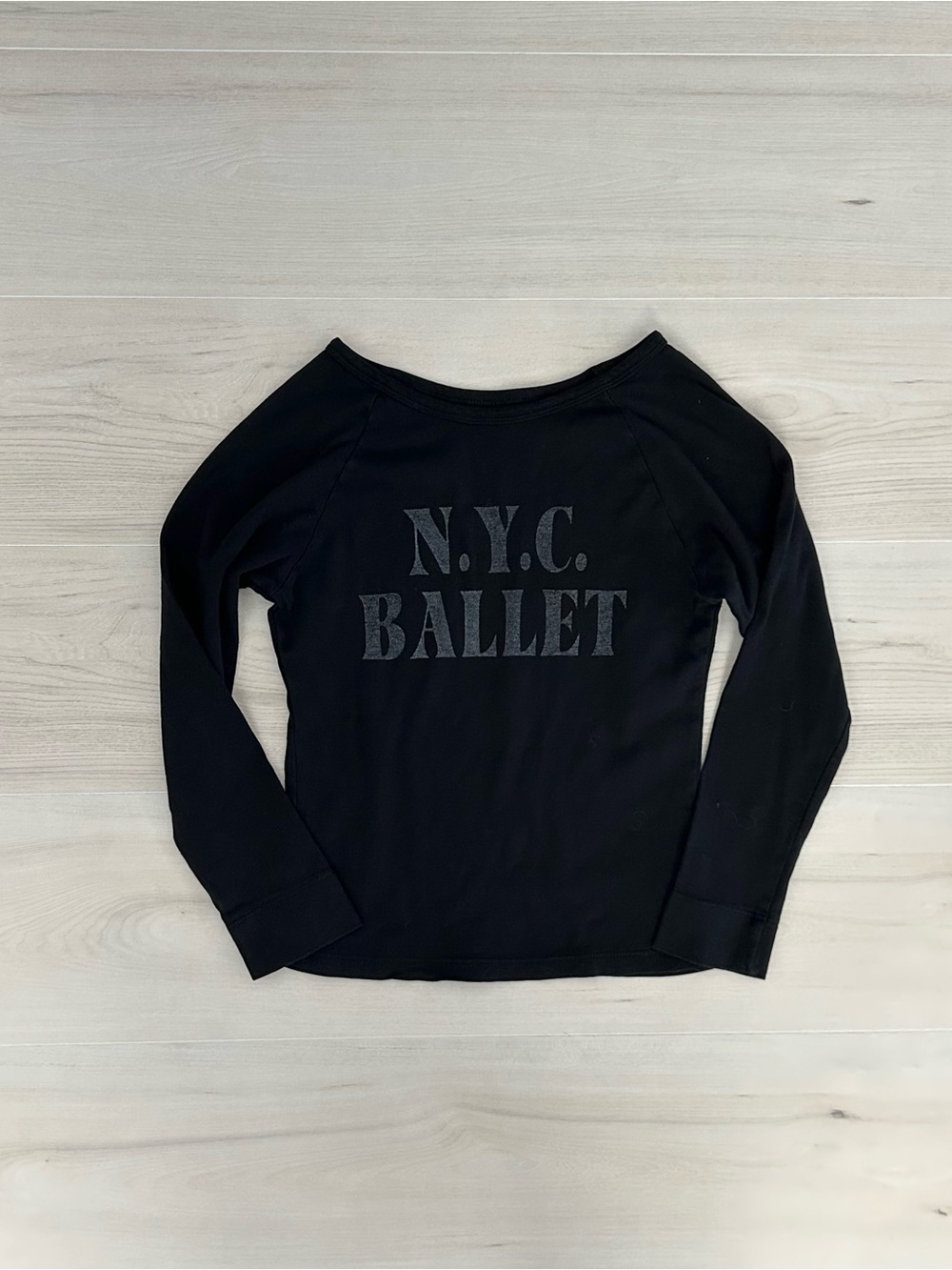 y2k n.y.c. ballet scoop neck top